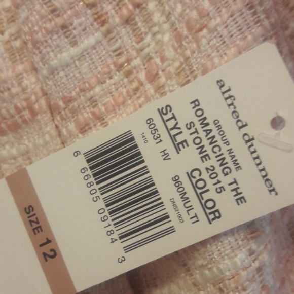 Alfred Dunner/ Pink/Embellished/Tweed Swing Jacket - Picture 8 of 8
